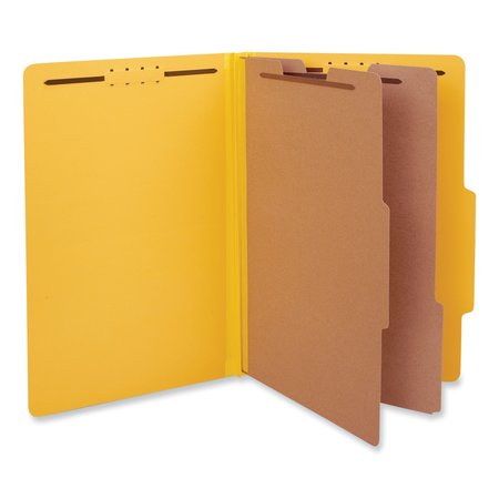 UNIVERSAL Pressboard Classification Folder 8-1/2 x 14", Yellow, PK10 UNV10314